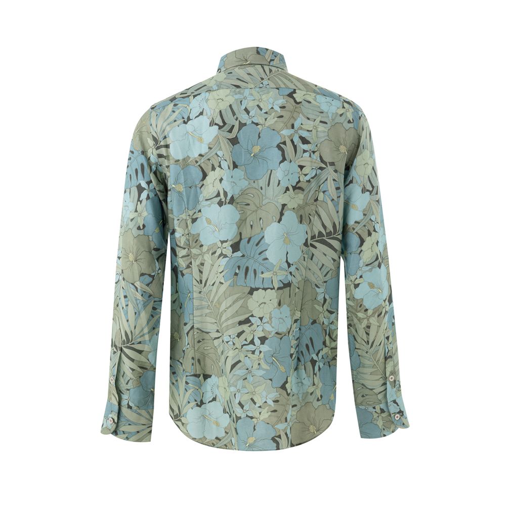 Tom Ford Himmelblaues Lyocell-Hemd mit Muster